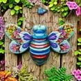 thumbnail image 1 of Metal Bee Wall Art Iron Outdoor Hanging Decor 3D Wall Sculptures Yard Fence Ornament Gift for Home,Blue Bee, 1 of 5