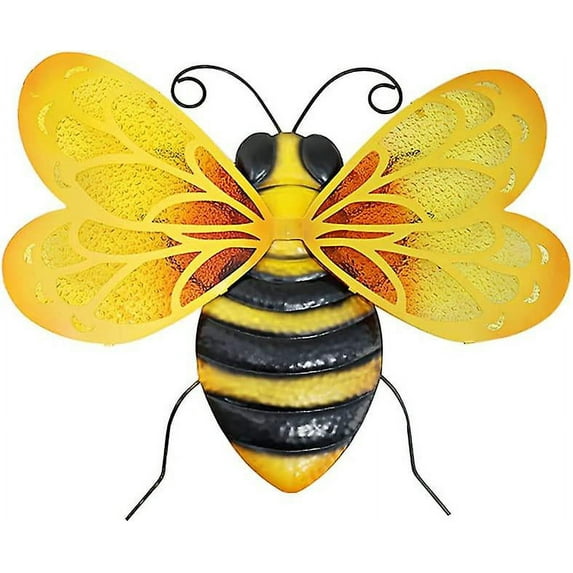 Metal Bee Wall Decor Outdoor Garden Metal Wall Art Hanging Decorative Metal And Glass Indoor Home Hanging Decorations For Fence,patio,living Room(1pcs