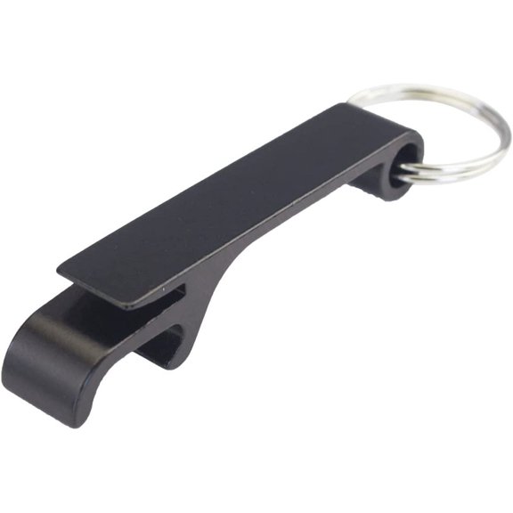Metal Beer Bottle Opener Aluminum Keychain Pocket Bottle Openers with Key Ring for Bar Beverage Can for Men Women (Black)