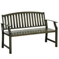 thumbnail image 1 of Metal Bench For Outdoor Use, 46", Black, With Curved Patio, , Porch, Lawn, Yard, Deck - 529 Lbs Capacity 46" Bench, Stylish Seat,, 1 of 2