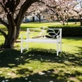 thumbnail image 1 of Metal Bench with Floral Design / For Outdoor Relaxation / Sun - Proof, 1 of 4