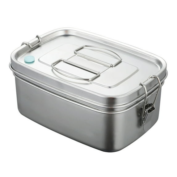 Metal Bento Box, Ongmies 304 Stainless Steel Double Layer Lunch Box 1.5L – Portable Meal Container for Workers, Picnics & Camping, Lunch Box