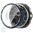thumbnail image 1 of Metal Bezel for Samsung Galaxy Watch 8 Classic 46mm with Screen Protector Auto-Alignment Tempered Glass, Bezel Ring Cover Slim Face Protection,Frosted Blue (Diamond), 1 of 4
