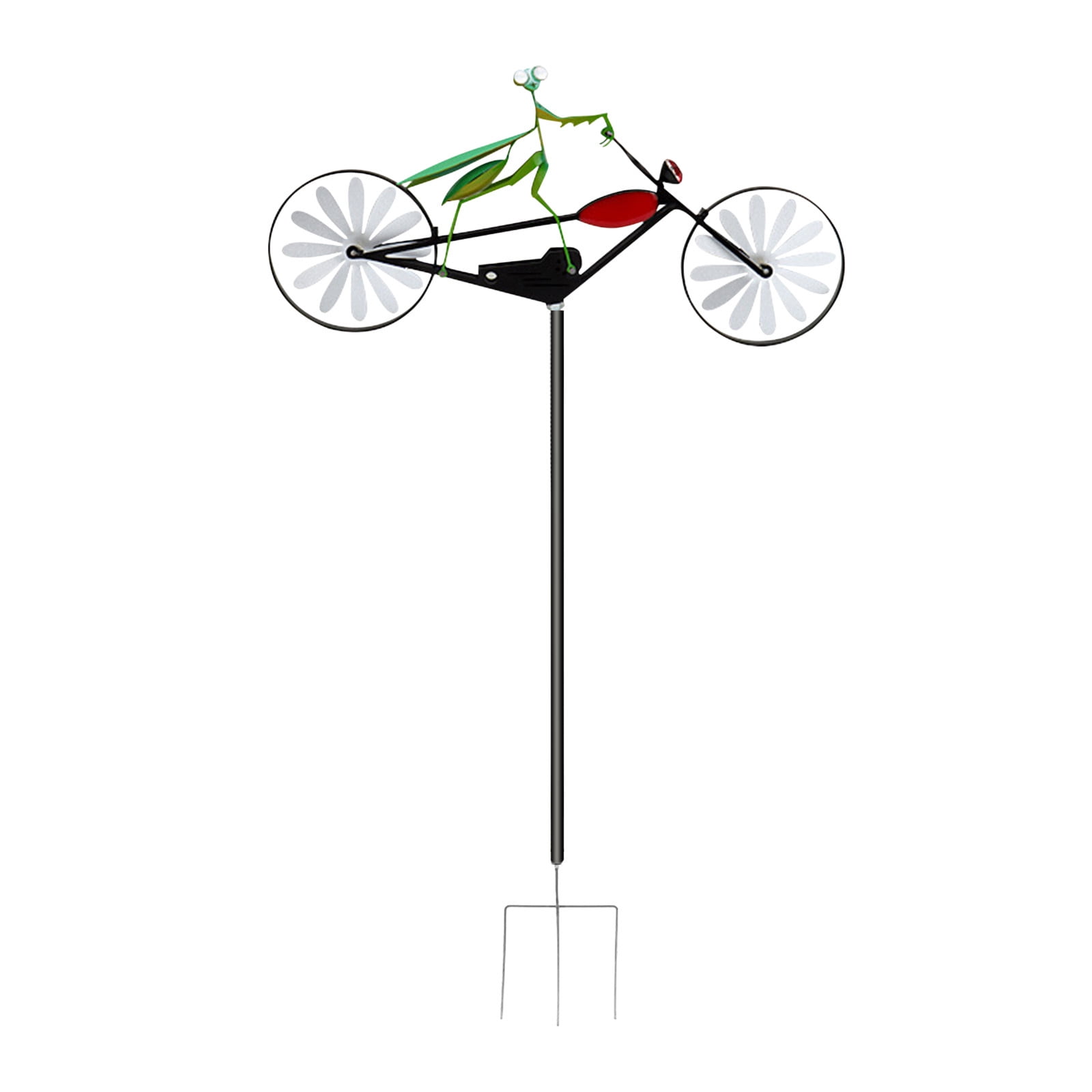 Metal Bicycle Frogs Wind Spinners Sculptures,Frog Riding Vintage Bicycle Windmills,Garden