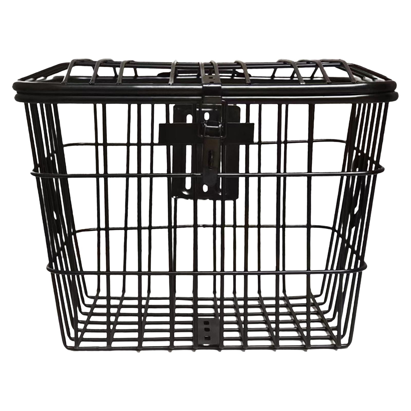 Metal Bike Basket Carrier Detachable with Mounting Screws Large Space