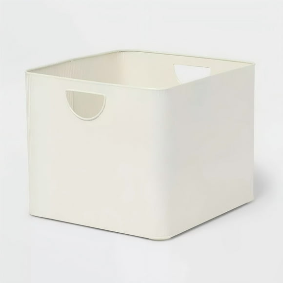 Metal Bin Large Ivory