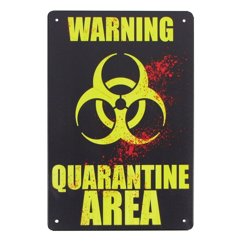 Metal Warning Quarantine Area Wall Sign Biohazard Man Cave Birthday Party Decor Metal Warning Quarantine Area Wall Sign Biohazard Man Cave Birthday Party Decor