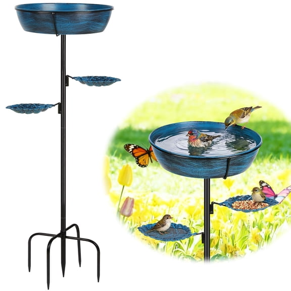 Metal Bird Bath for Outdoor - Garden Bird Bath with Removable Bowl Heavy-Duty Base, Winter Birdbath Feeder Rust-Proof Birdbaths for Garden Yard Lawn Decor, Easy to Install(Bronze)
