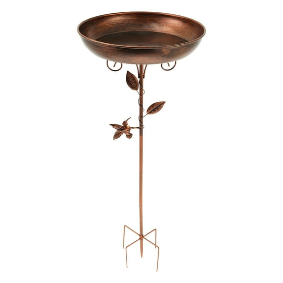 Metal Bird Bath for Outside,12*31.5In Tall Vintage Freestanding Birdbaths & Birdfeeder,Outdoor Bird Bath Bowl with Sturdy 4-Pronged Base for Garden Patio Yard Lawn Decor