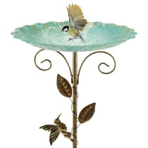Metal Bird Bath for Outside Vintage Birdbath with 5 Prongs Base Stake Versatile Outdoor Bird Bath for Garden Patio Yard Lawn Decor
