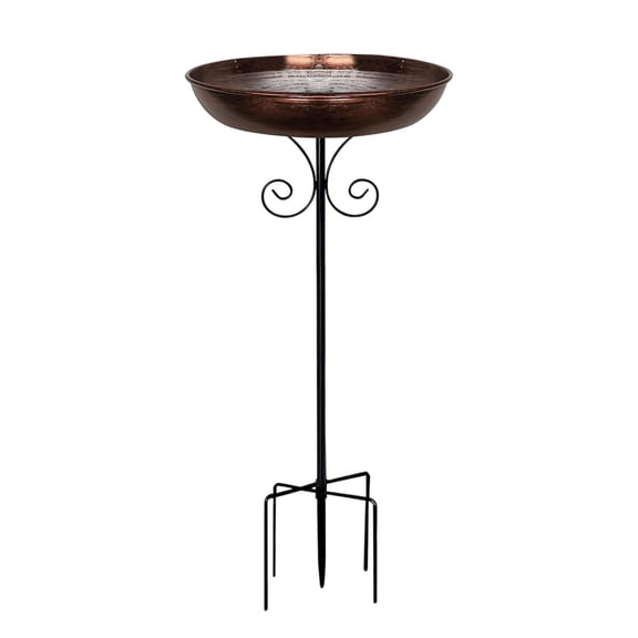 Metal Bird Bath for Outside, Vintage Freestanding Birdbaths & Birdfeeder, for Outdoors Garden Patio Yard Lawn Decor, Upgraded 5-Pronged Base