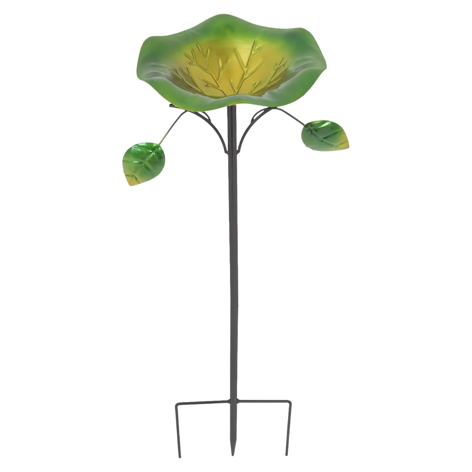 Metal Bird Bath Bowl with Stake Outdoor Garden Balcony Decoration Bird ...