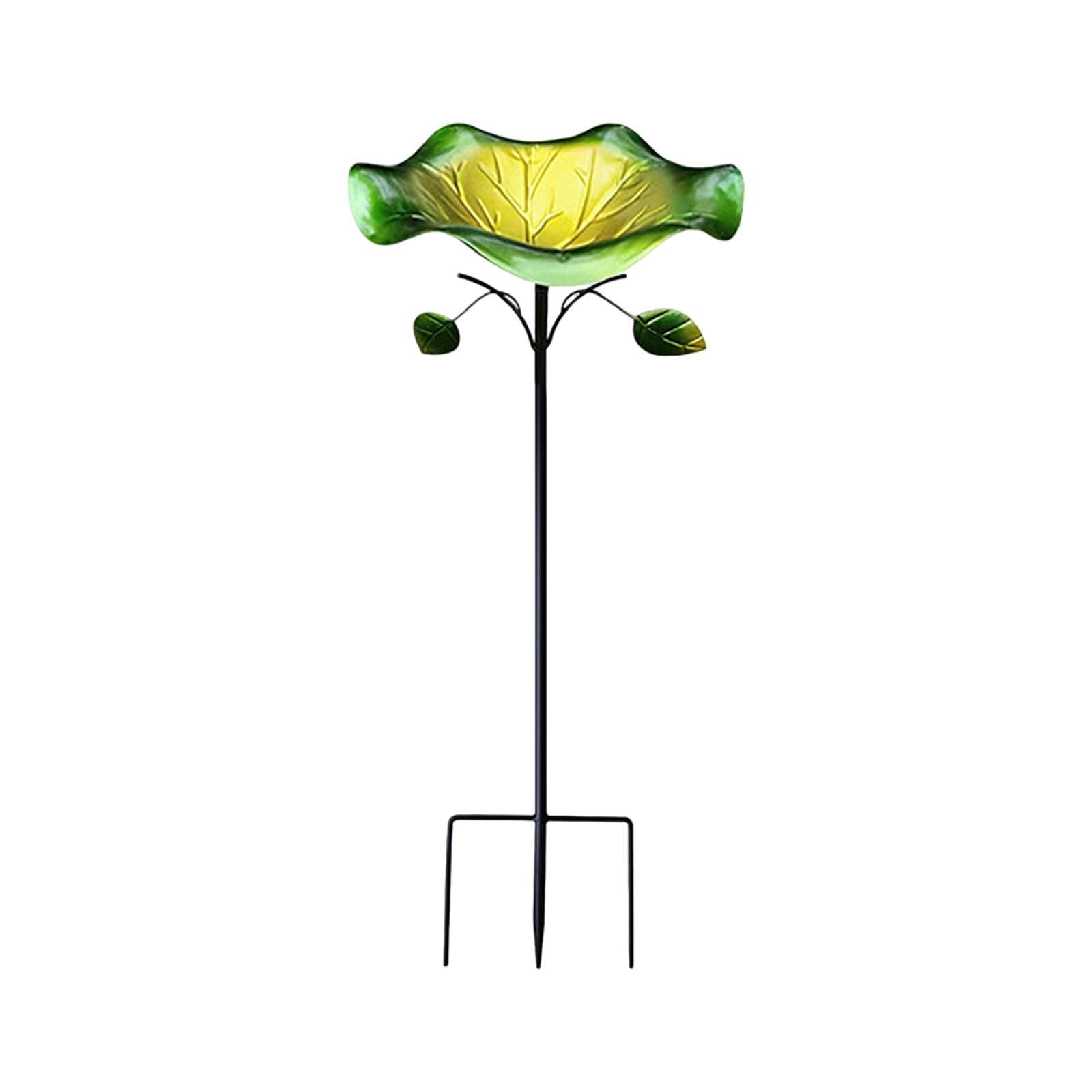 Metal Bird Baths for Outdoors, Garden Bird Bath & Bird Feeders with Metal Stake, Hummingbird Feeder for Outdoor Garden Birdbaths Birdfeeder with Metal Stake for Outside Yard Lawn, Purple