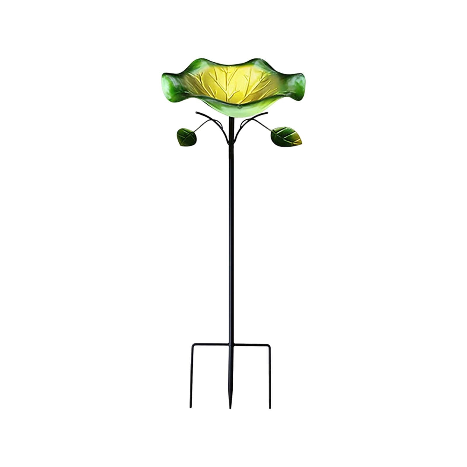 Metal Bird Baths for Outdoors, Garden Bird Bath & Bird Feeders with Metal Stake, Hummingbird Feeder for Outdoor Garden Birdbaths Birdfeeder with Metal Stake for Outside Yard Lawn, Purple