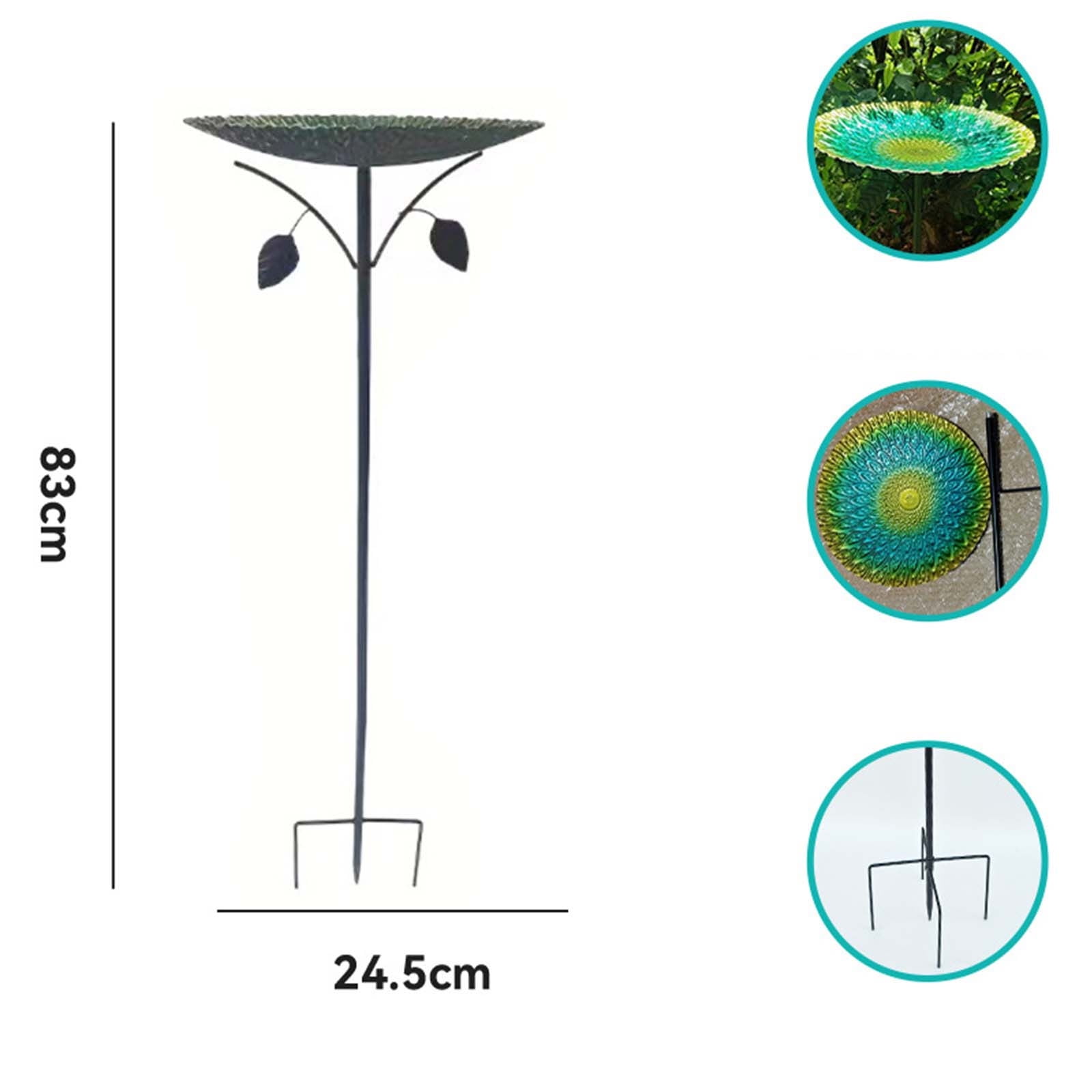 Metal Bird Baths for Outdoors, Garden Bird Bath & Bird Feeders with Metal Stake, Hummingbird Feeder for Outdoor Garden Yard Lawn Decor