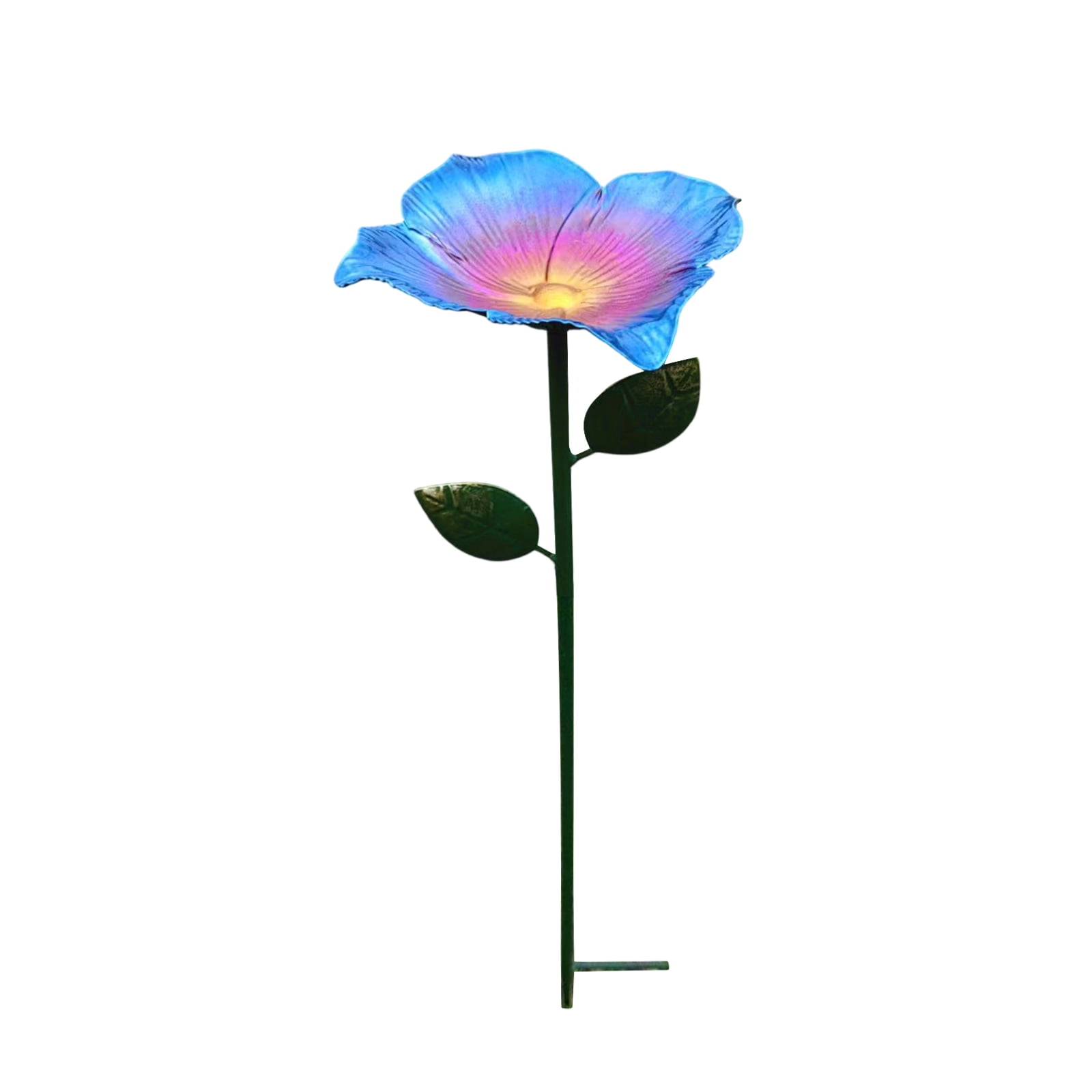 Metal Bird Feeder Bird Water Feeder Blue Flower Garden Stake Standing ...