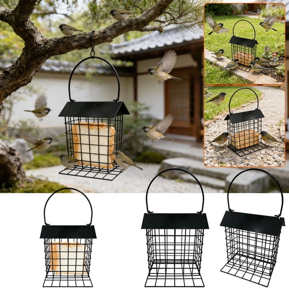 Metal Bird Feeder Hanging for Garden  Viewing Window Bird Feeder, Rustic Design for Yard Decoration, Easy to Clean and Refill