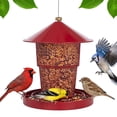 thumbnail image 1 of Metal Bird Feeder for Outside Hanging, Retractable Squirrel Proof 5.5-6lb Capacity Bird Feeders, for Outdoors Hanging Garden Yard, Red, 1 of 9