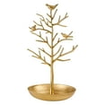 thumbnail image 1 of Metal Bird Tree Jewelry Display Stand - Nostalgic Candy Tree Shaped Earring Holder for Desktop Decoration, 12X6In (1Pcs, Gold2), 1 of 9