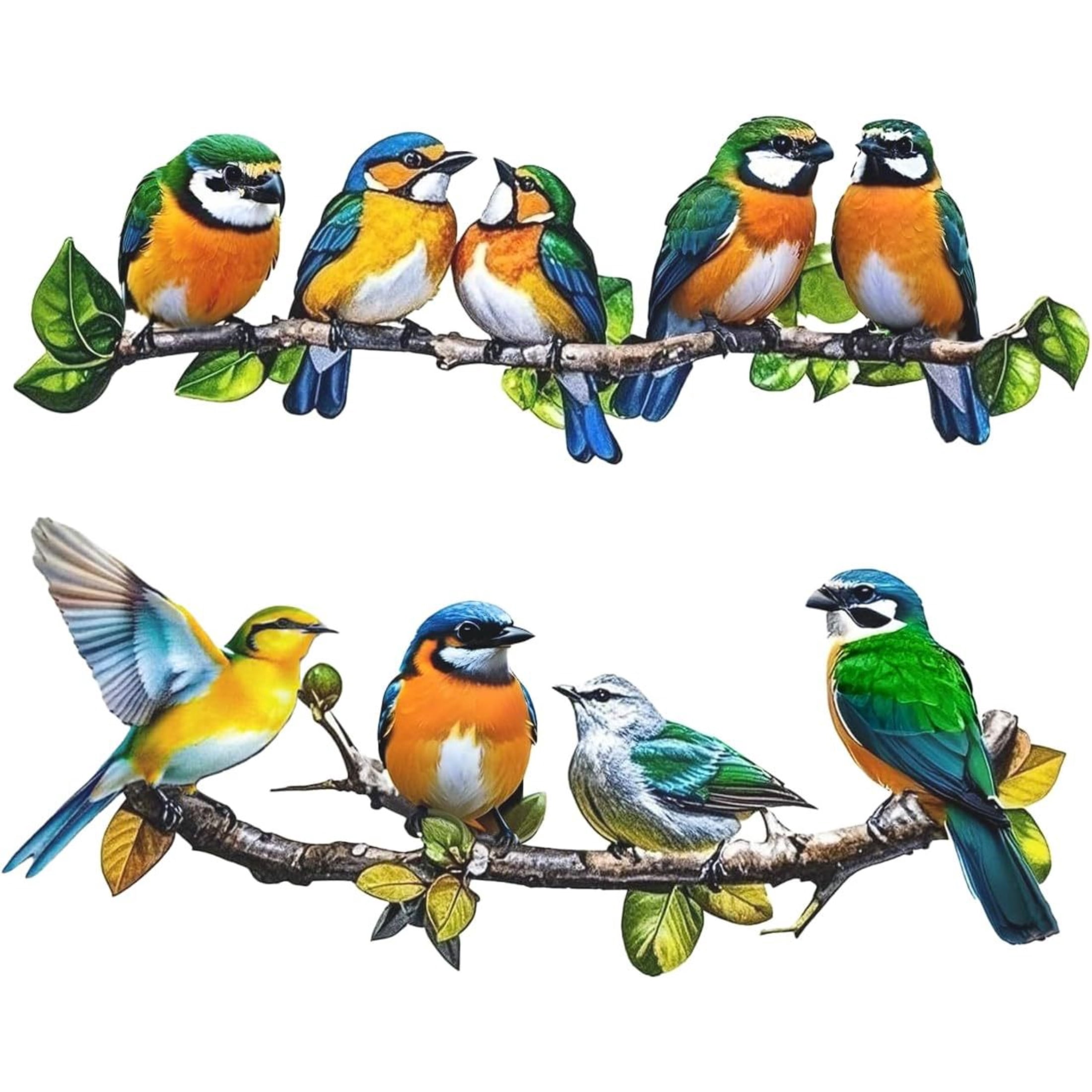 Metal Bird Wall Art, 2 Pcs Vivid Bird on Branch Outdoor Decor, Hanging ...