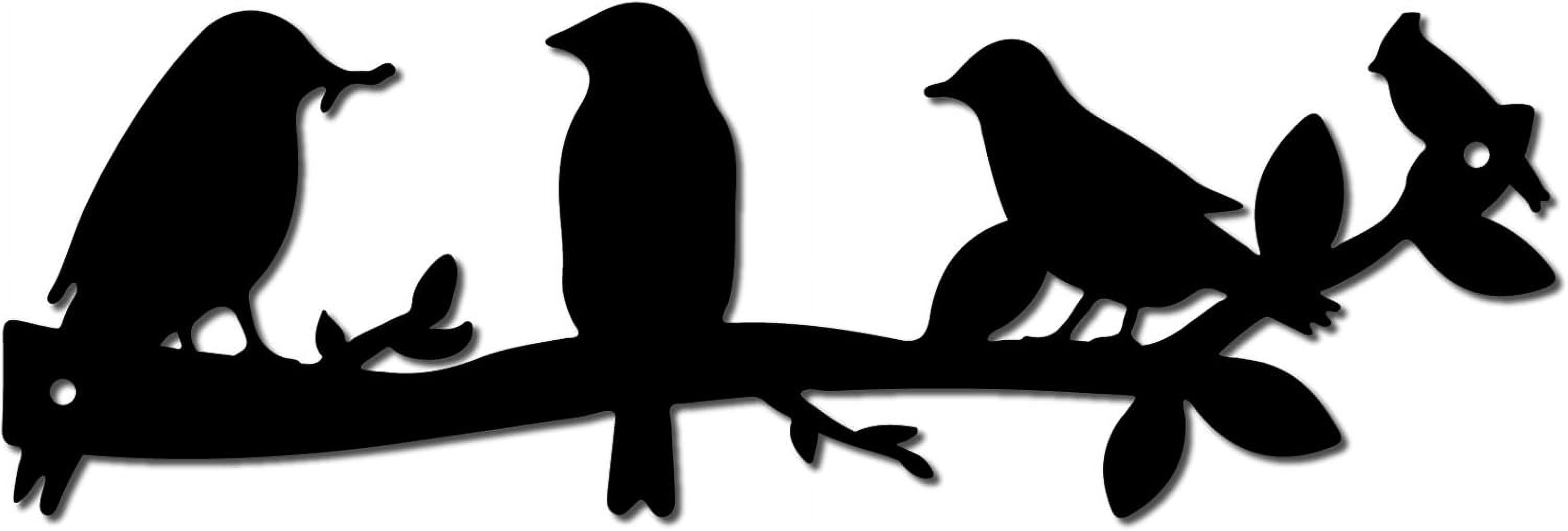 Metal Bird Wall Art Birds on Branch Wall Decor Black Leaves with Birds ...