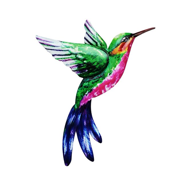 Metal Bird Wall Art Sculpture Outdoor Hanging Ornament for Garden/Home