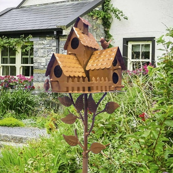 Metal Birdhouse, Bird'S Nest, Courtyard Decoration, Outdoor Birdhouse, Garden Ornaments,Rustic Pastoral Style