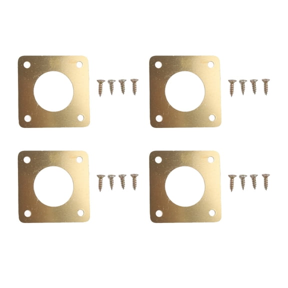 Metal Birdhouse Entrance Protector For Bluebirds, Rust-Resistant Golden Guard Plate, 1.25" And 1.125" Hole Sizes, 4-Piece Set With 16 Screws For Secure Installation(11/8Inch)