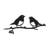 Metal Birds Wall Art Decor, Wall Hanging Sign, Robin Tree Decoration for Outdoor Indoor (Black)