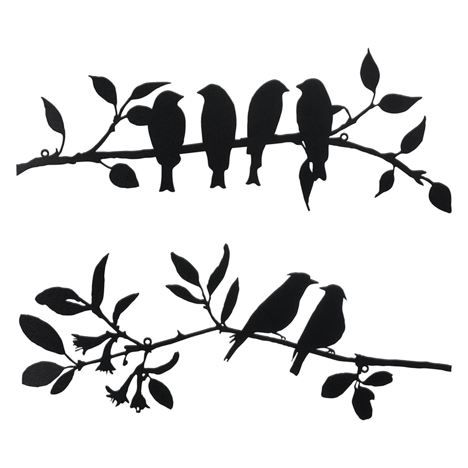 Metal Birds Wall Art Decoration 2Pc Vivid Birds on Branch Wall Metal ...