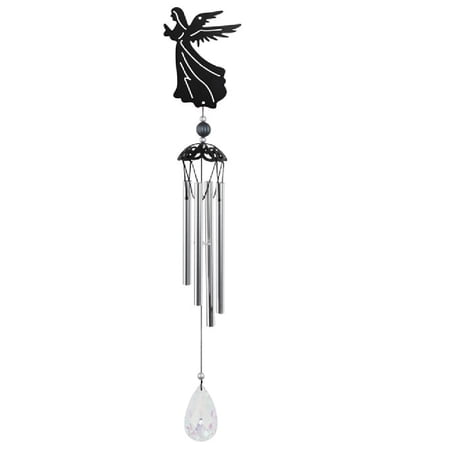 Metal Black Angel Wind Chime 25 Inch Long New