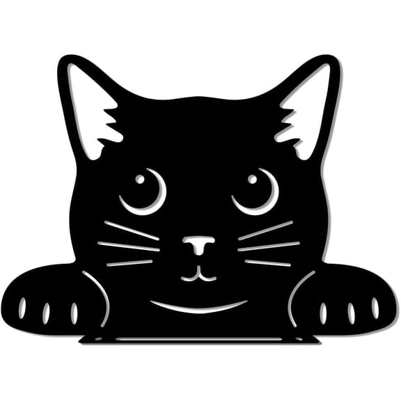 Metal Black Cat Garden Decor Cat Silhouette Decorative Garden Stake Kitten Yard Art Cute Animal Wall Decor for Cats Lover Farmhouse Statue