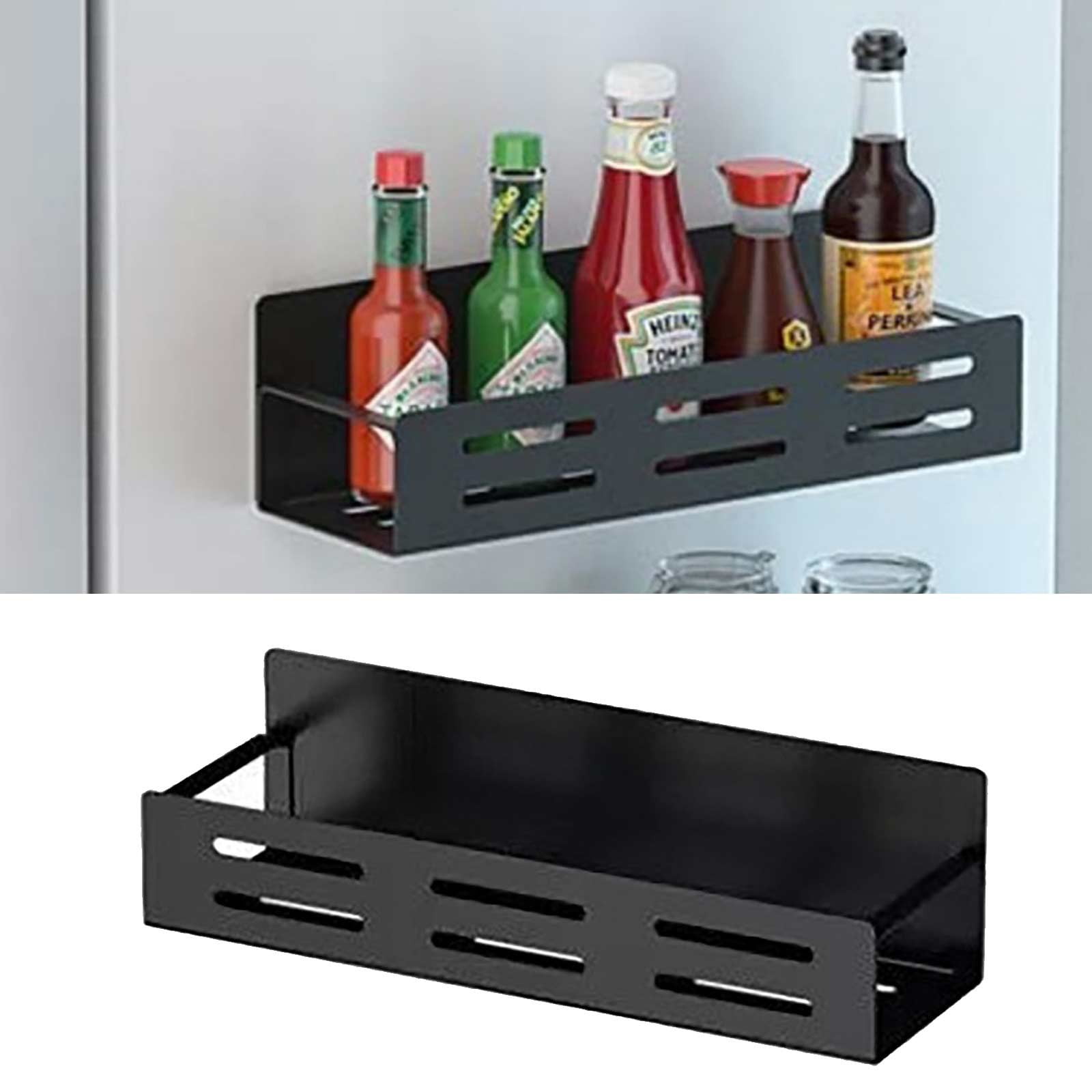 Metal Black Kitchen Shelf - Ideal for Refrigerator and Oven,Space-Saving Organizer,Metal Shelf ...