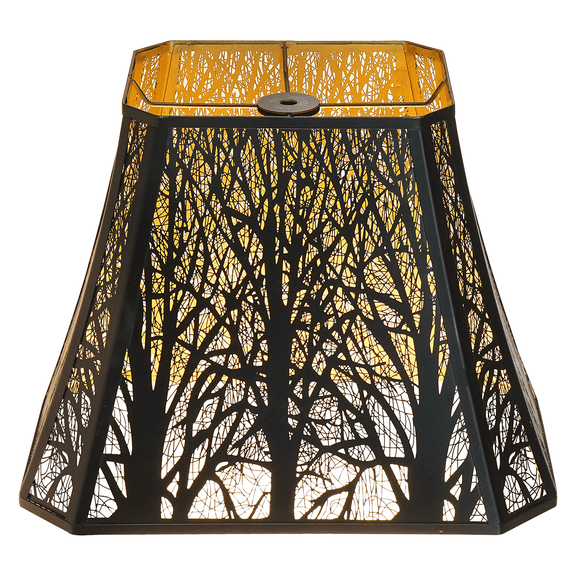 Metal Black Lampshade with Tree Pattern, 8×13.9×11 in ,AEELLEEA Medium Rectangle Lamp Shade for Table Lamps , Modern Floor Lampshades,Spider