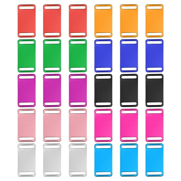 Metal Blank Tags, Pet ID Tags 10 Color Aluminum Blank Engraving Tags for Pet Dog and Cat, Stamping Tag, 30 Pack