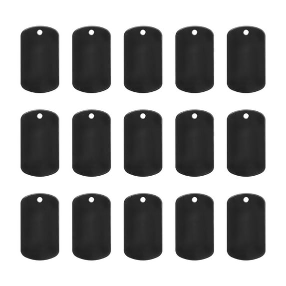 Metal Blank Tags Stamping, Black Blank Dog Tags DIY Engraving Tags for Pet Dog ID Tags, Pendant Tag, 15pcs