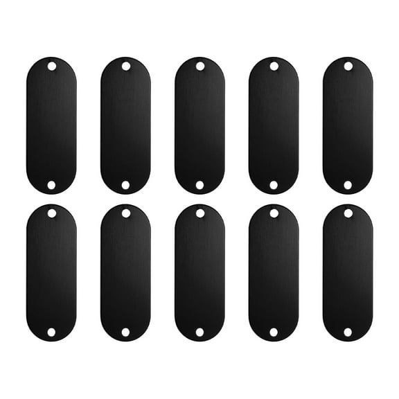 Metal Blank Tags Stamping Blanks Tag, DIY Engraving Tags Aluminum Black Pet ID Tags, Pack of 10