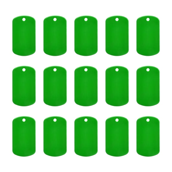 Metal Blank Tags Stamping, Green Blank Dog Tags DIY Engraving Tags for Pet Dog ID Tags, Pendant Tag, 15pcs