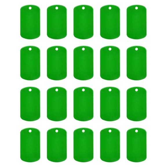 Metal Blank Tags Stamping, Green Blank Dog Tags DIY Engraving Tags for Pet Dog ID Tags, Pendant Tag, 20pcs