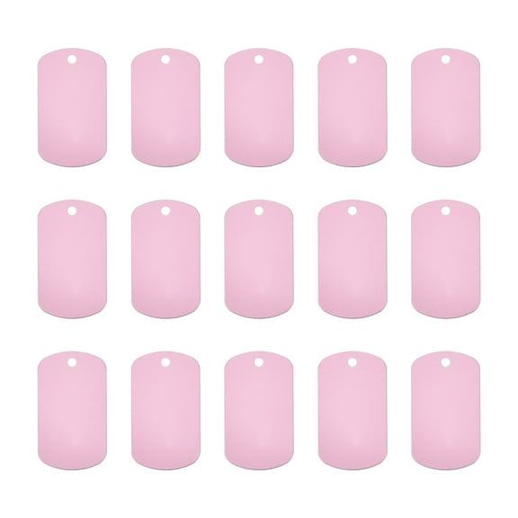 Metal Blank Tags Stamping, Pink Blank Dog Tags DIY Engraving Tags for Pet Dog ID Tags, Pendant Tag, 20pcs