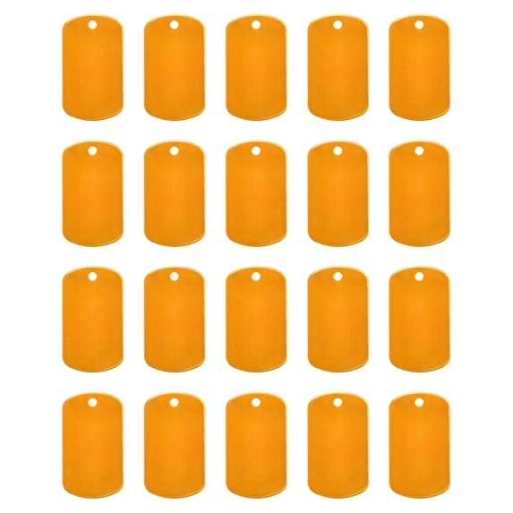Metal Blank Tags Stamping, Yellow Blank Dog Tags DIY Engraving Tags for Pet Dog ID Tags, Pendant Tag, 20pcs