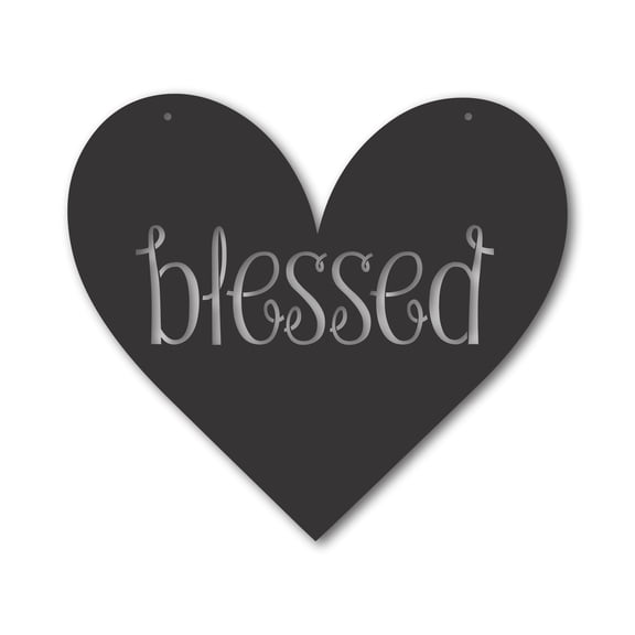 Metal Blessed Heart Wall Sign 24