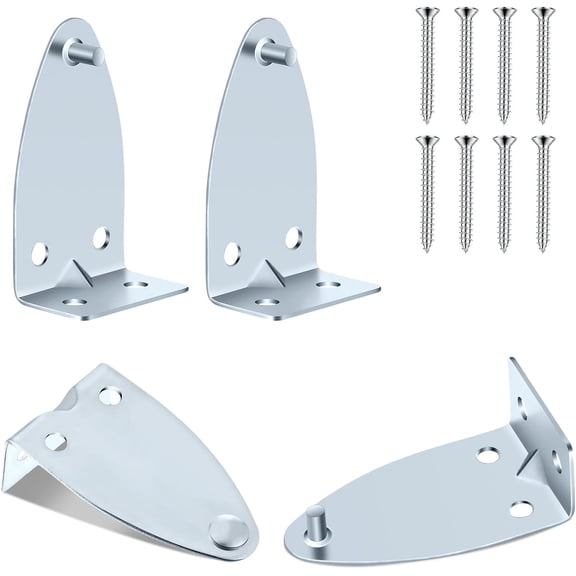 Metal Blinds Hold Down Brackets, Silver Bottom Rail Clips Blinds Down Holder Clips with Screws, Replacement Hardware for Horizontal Window Shades Door Blind