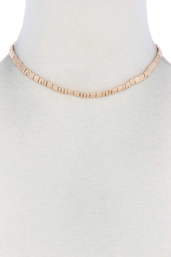 Metal Block Necklace Gold/Rhodium
