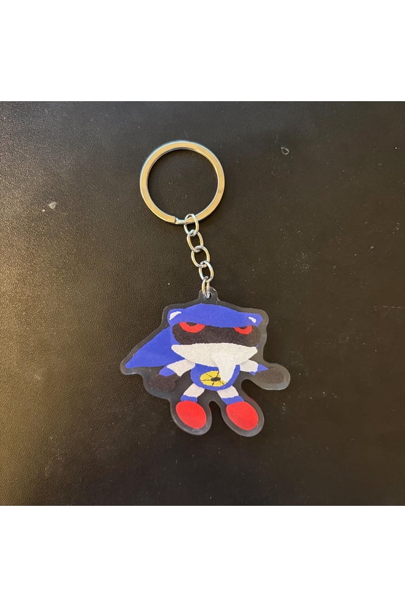 Metal Blue Hedgehog Plushie Hue Hue Meme Keychain (1 keychain)