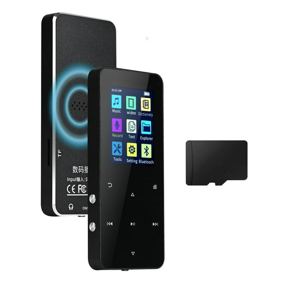 Metal Bluetooth MP3 Student Portable MP4 Lossless Music Player with Touch Screen, Recording, and Card Slot
