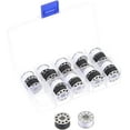 thumbnail image 1 of Metal Bobbins and Prewound Sewing Thread Set of 20pcs with Bobbin Case for Sewing Machine, Black+White, 1 of 6