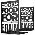 thumbnail image 1 of Metal Book Ends - Decorative Bookends for Shelves, Universal Bookend Support, Non-Skid Heavy Duty Book Holder for Shelf, Book Stoppers for Home, Office, Library, 1 of 7
