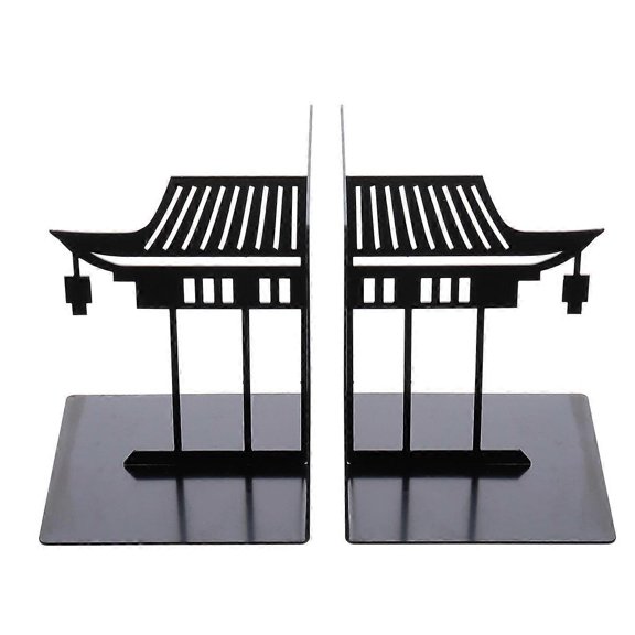 Metal Book Stand Ancient Building Book Stand For Classroom Library Book Lovers 1 Pair
