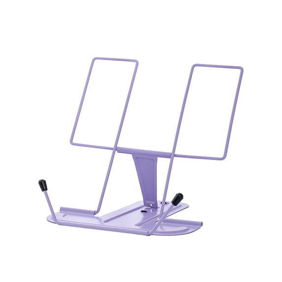 Metal Book Stand for Desk, Adjustable Reading Rest Book Holder, Portable Cookbook Documents Holder, Sturdy Typing Stand for Recipes Textbooks Tablet Music Books, Desktop Stationery Gifts